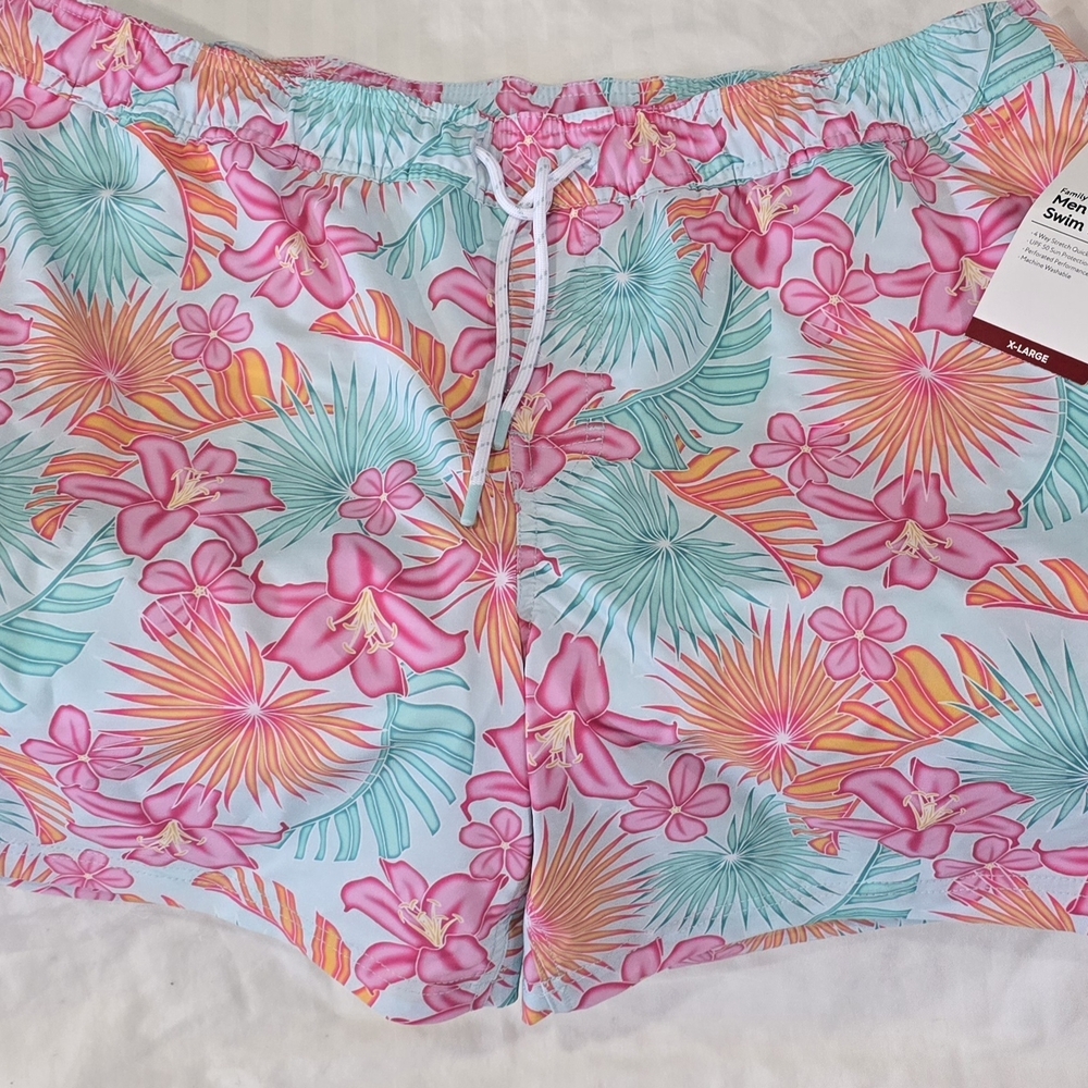 Floral Print Swim Trunks